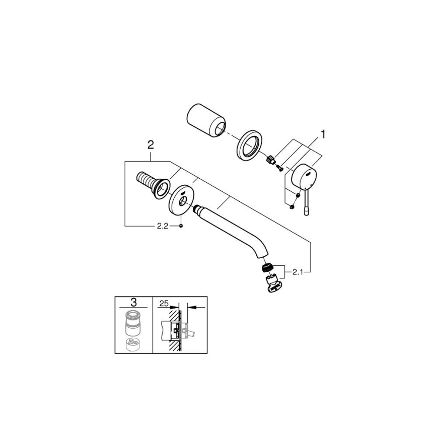 GROHE 19408DL1 - Kaksireikäinen pesuallashana ESSENCE 183 mm, pronssiviimeistely
