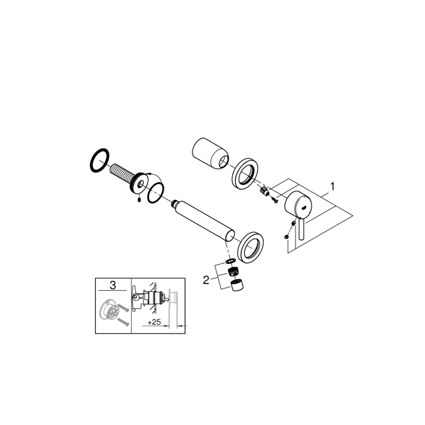 GROHE 19575001 - CONCETTO 147 mm kaksireikäinen pesuallashana, kiiltävä kromi