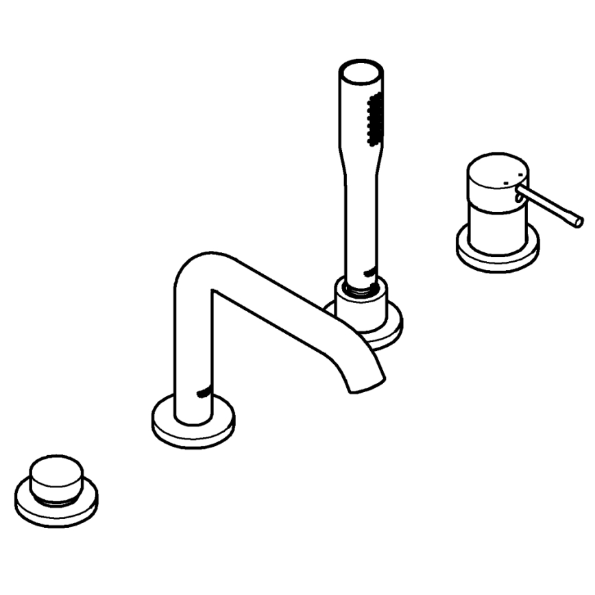 GROHE 19578001 - Kylpyammeen nelireikäinen yhdistelmä ESSENCE 197 mm kiiltävä kromi