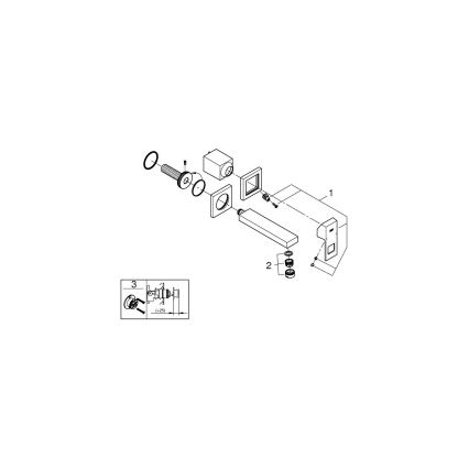 GROHE 19895000 - EUROCUBE 171 mm 2-reikäinen pesuallashana, kiiltävä kromi