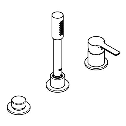 GROHE 19965001 - LINEARE kolmireikäinen ammehana, kiiltävä kromi