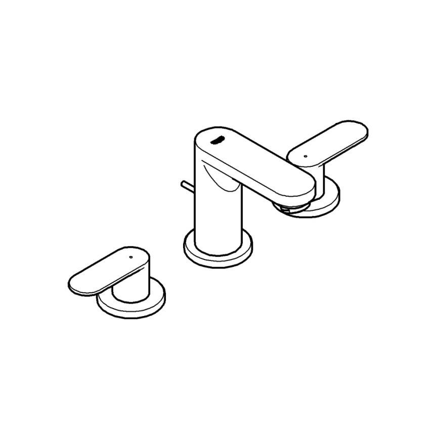 GROHE 20187000 - Kolmireikäinen pesuallashana EUROSMART COSMOPOLITAN DN 15, kromi