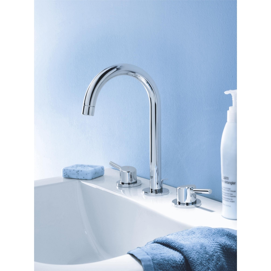 GROHE 20216001 - Kolmireikäinen pesuallashana CONCETTO DN 15 koko L kromi