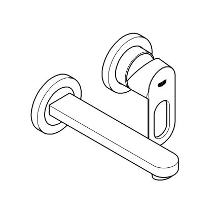 GROHE 20289000 - Kaksireikäinen pesuallashana BAULOOP 110 mm kiiltävä kromi