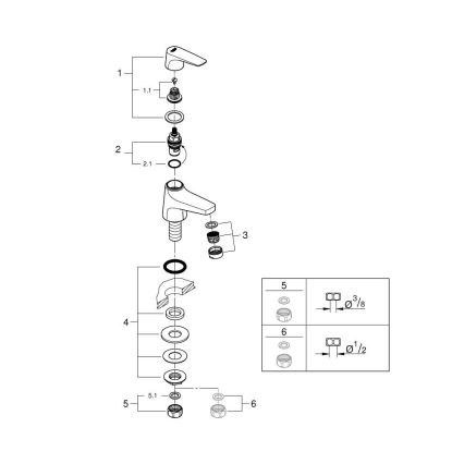 GROHE 20577000 - START FLOW DN 15 pöytäkiinnitteinen venttiili, kiiltävä kromi