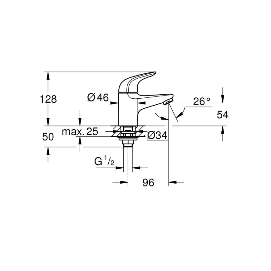 GROHE 20617001 - SWIFT pöytätasosekoitin XS-koko, kiiltävä kromi