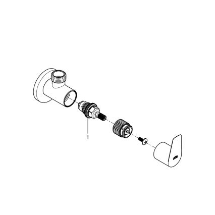 GROHE 22009001 - Kulmaventtiili DN 15 kiiltävä kromi