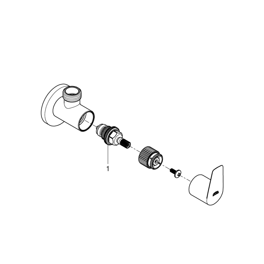 GROHE 22009001 - Kulmaventtiili DN 15 kiiltävä kromi