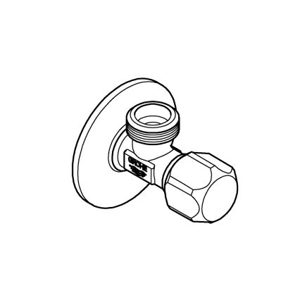 GROHE 22025000 - UNIVERSAL kulmaventtiili DN 15, kiiltävä kromi