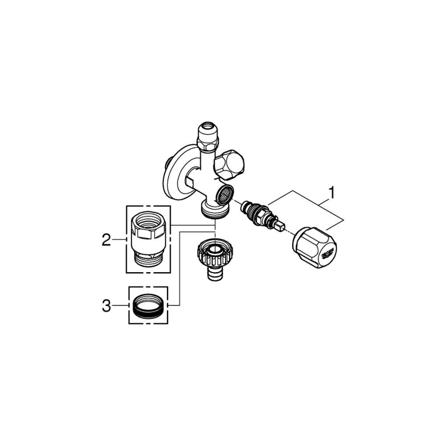 GROHE 22035000 - Kombi-kulmaventtiili UNIVERSAL DN 15, kiiltävä kromi