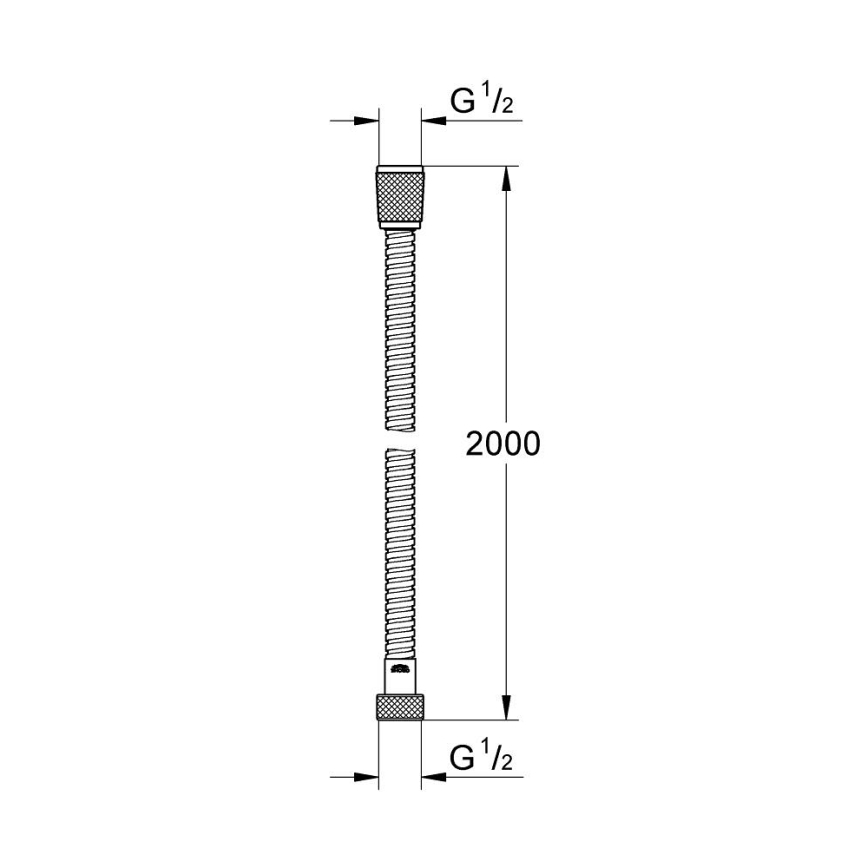 GROHE 22103000 - Suihkuletku VITALIOFLEX METAL LONG-LIFE 2000 mm kromi