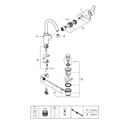 GROHE 23043003 - Pesuallashana EUROSTYLE COSMOPOLITAN koko L kromi