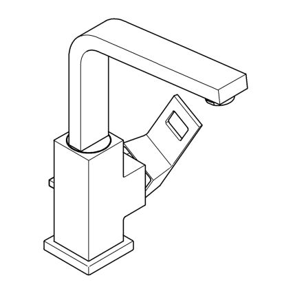 GROHE 2313500E - EUROCUBE pesuallashana, koko L, kiiltävä kromi