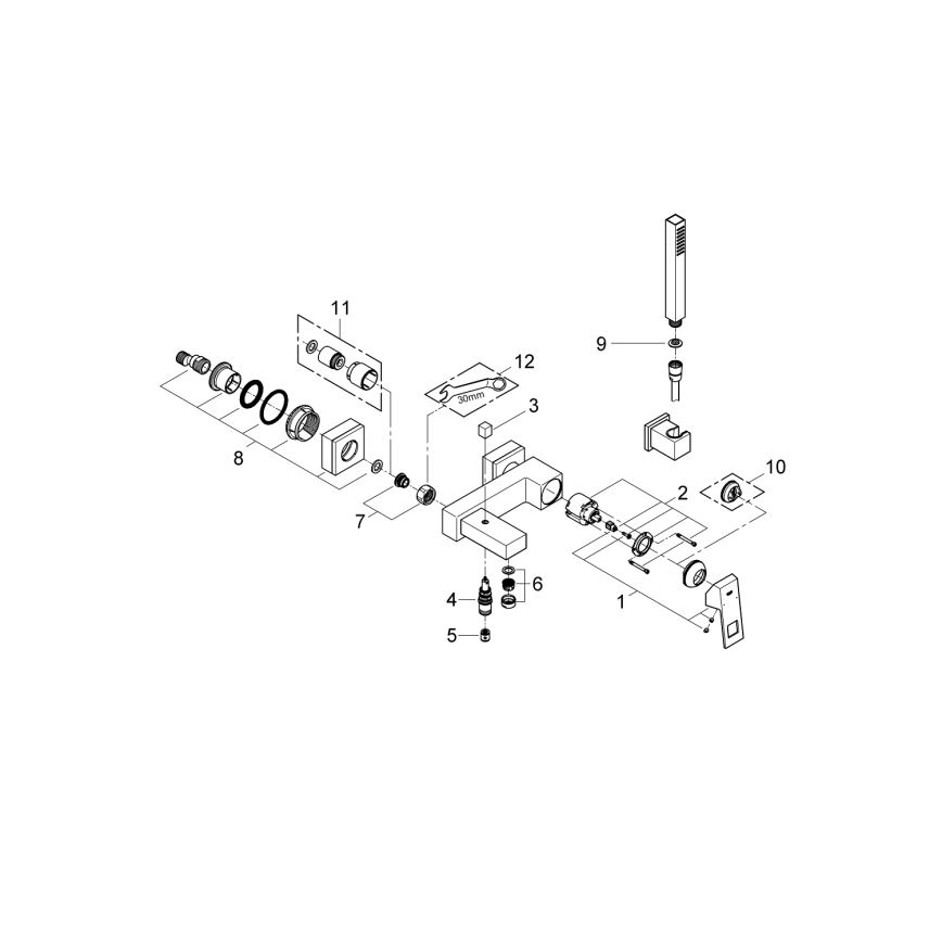 GROHE 23141000 - EUROCUBE ammehana DN 15 kiillotettu kromi