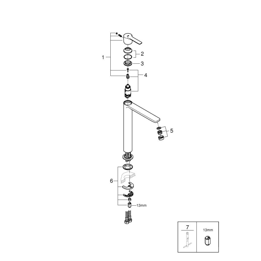 GROHE 23405AL1 - LINEARE lavuaarihana XL, grafiitti