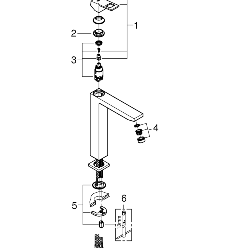 GROHE 23406000 - Lavuaarihana EUROCUBE XL-koko, kiiltävä kromi