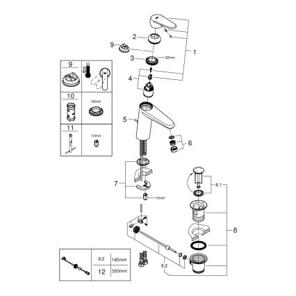 GROHE 23448002 - Pesuallashana EURODISC COSMOPOLITAN, koko M, kromi
