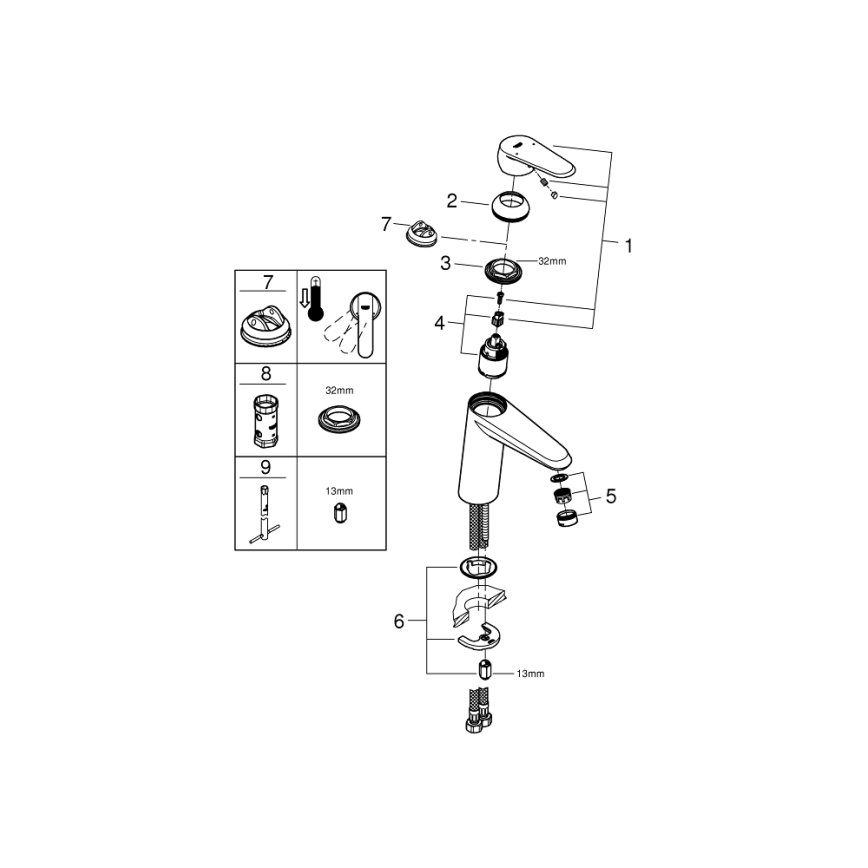 GROHE 23449002 - Lavuaarihana EURODISC COSMOPOLITAN, M-koko, kromi