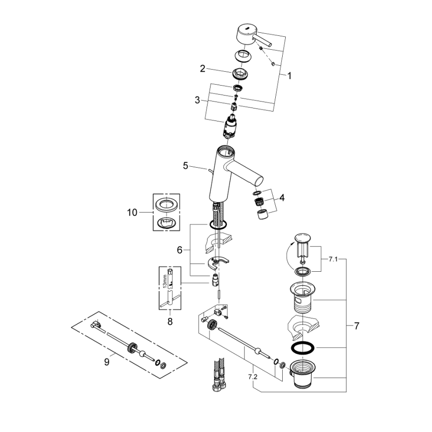 GROHE 23450001 - CONCETTO M pesuallashana, kiiltävä kromi