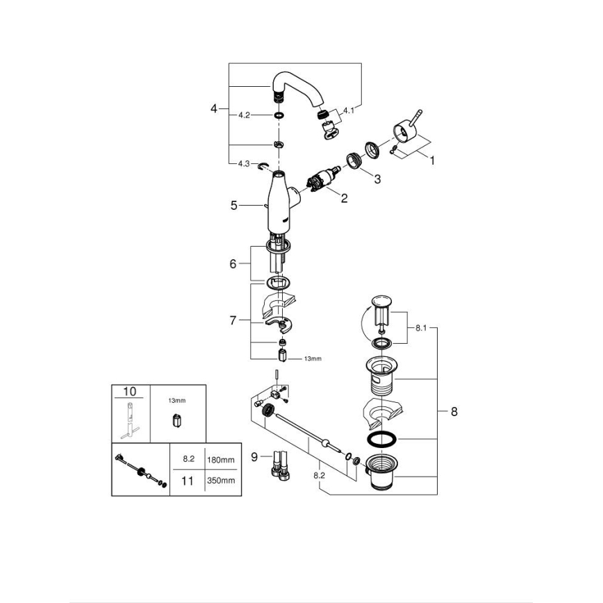 GROHE 23462DL1 - Pesuallashana ESSENCE, M-koko, pronssinvärinen