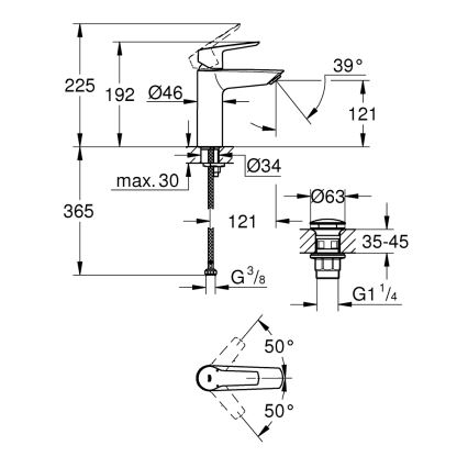 GROHE 235752432 - START-pesuallashana 192 mm, musta