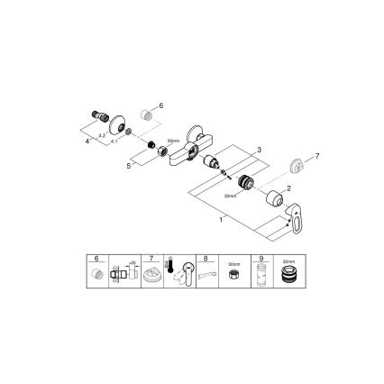 GROHE 23634000 - BAULOOP-suihkuhana DN 15, kiiltävä kromi