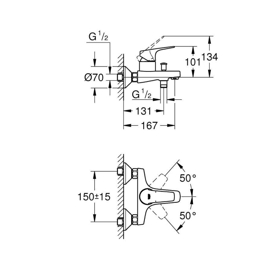 GROHE 23772000 - Ammehana START FLOW 150 mm kiiltävä kromi