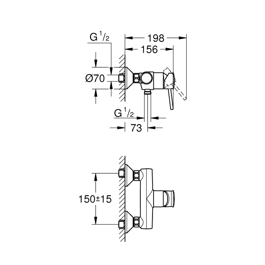GROHE 23786000 - Suihkusekoitin START CLASSIC 150 mm, kiiltävä kromi