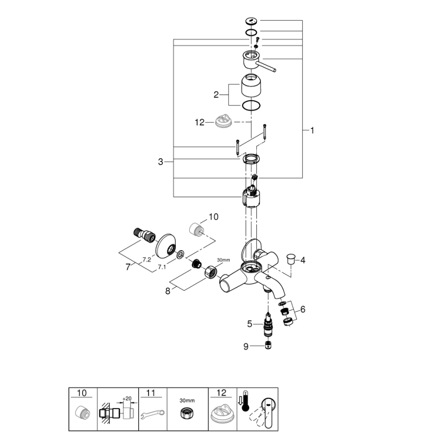 GROHE 23787000 - Kylpyammehana START CLASSIC DN 15 kiiltävä kromi