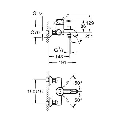 GROHE 23787000 - Kylpyammehana START CLASSIC DN 15 kiiltävä kromi