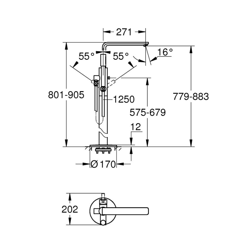 GROHE 23792001 - LINEARE ammehana 271 mm kiiltävä kromi