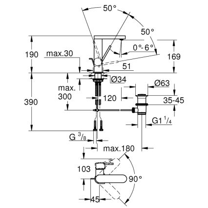 GROHE 23871003 - Pesuallashana PLUS, koko M, kiiltävä kromi