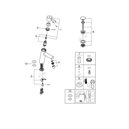 GROHE 23932001 - Pesuallashana EUROSMART, koko M, kiiltävä kromi