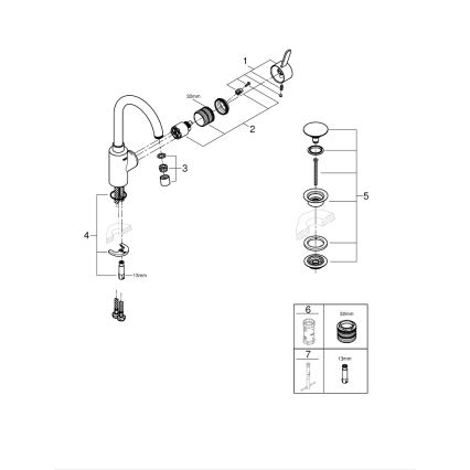 GROHE 23933001 - Pesuallashana EUROSMART COSMOPOLITAN, koko L, kromi