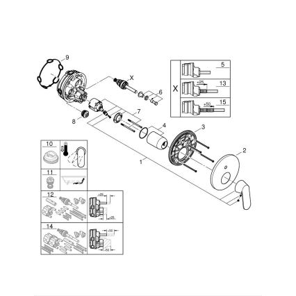 GROHE 24045000 - EUROSMART-sekoitin kaksisuuntaisella vaihtajalla, kiiltävä kromi