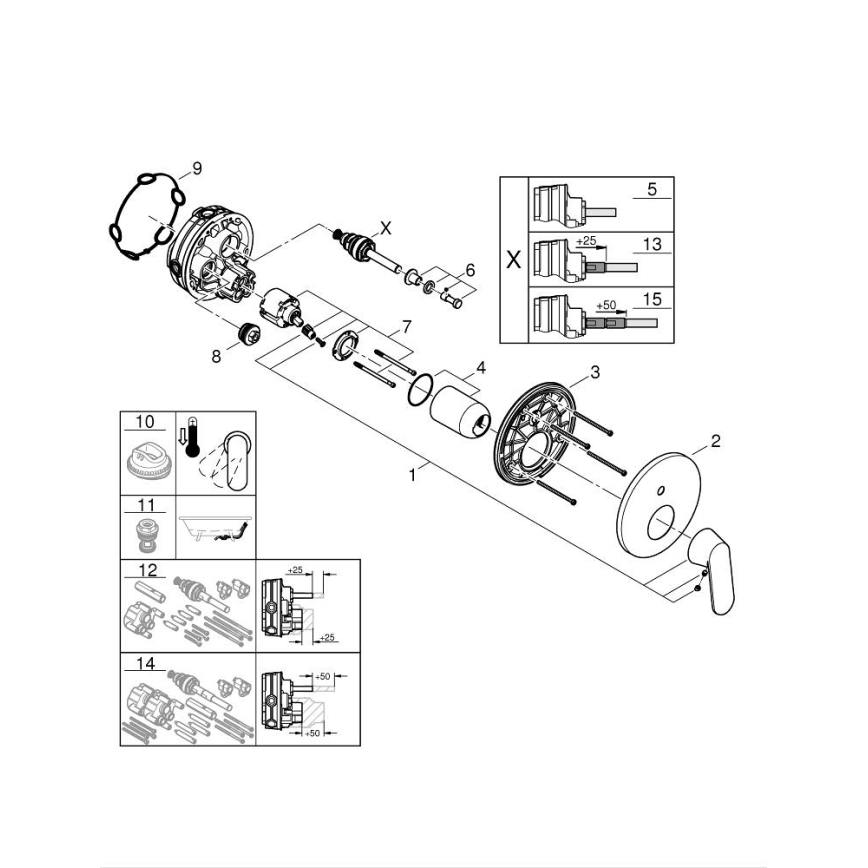 GROHE 24045000 - EUROSMART-sekoitin kaksisuuntaisella vaihtajalla, kiiltävä kromi