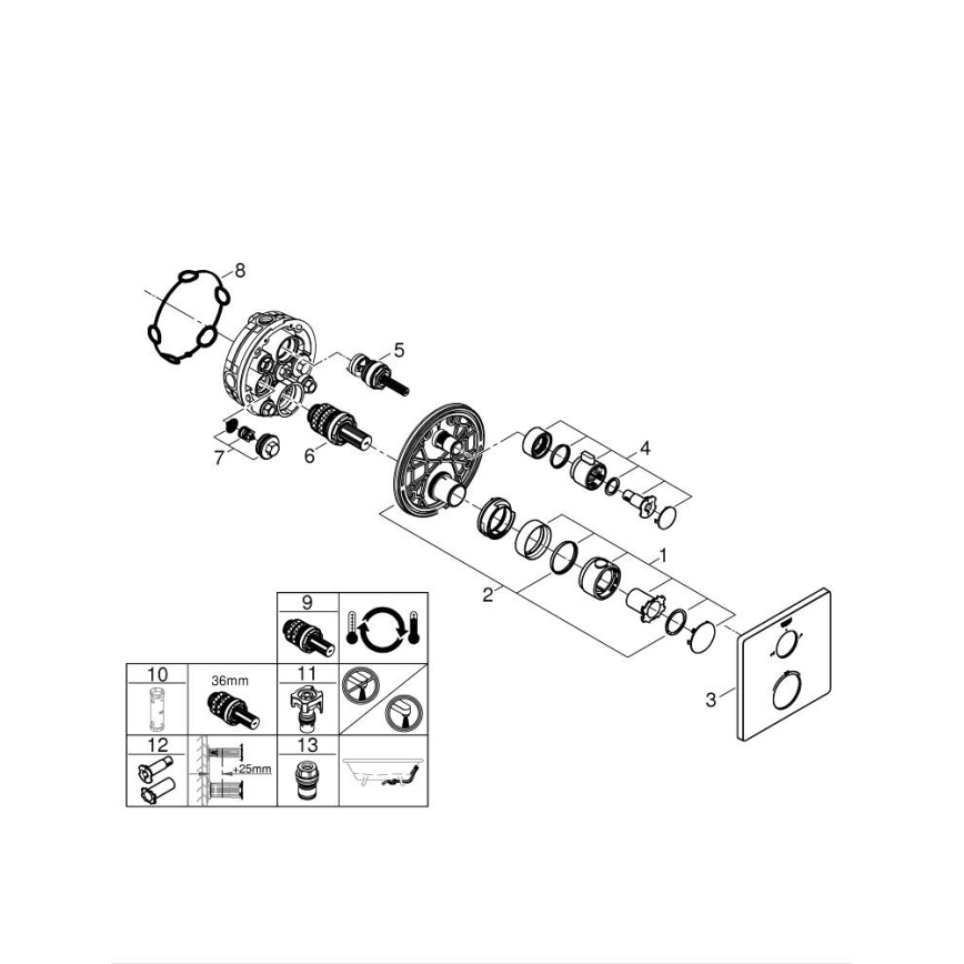 GROHE 24080000 - GROHTHERM-termostaattinen ammehana, kiiltävä kromi