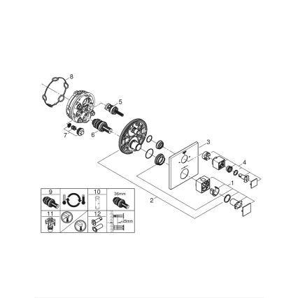 GROHE 24154000 - GROHTHERM CUBE termostaattihana, kiiltävä kromi