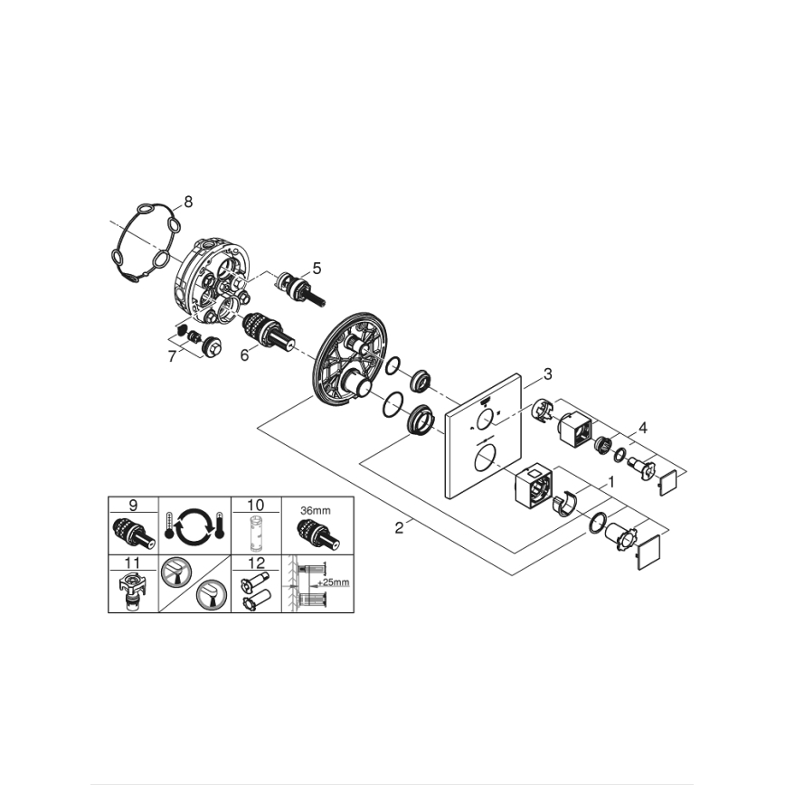 GROHE 24154000 - GROHTHERM CUBE termostaattihana, kiiltävä kromi