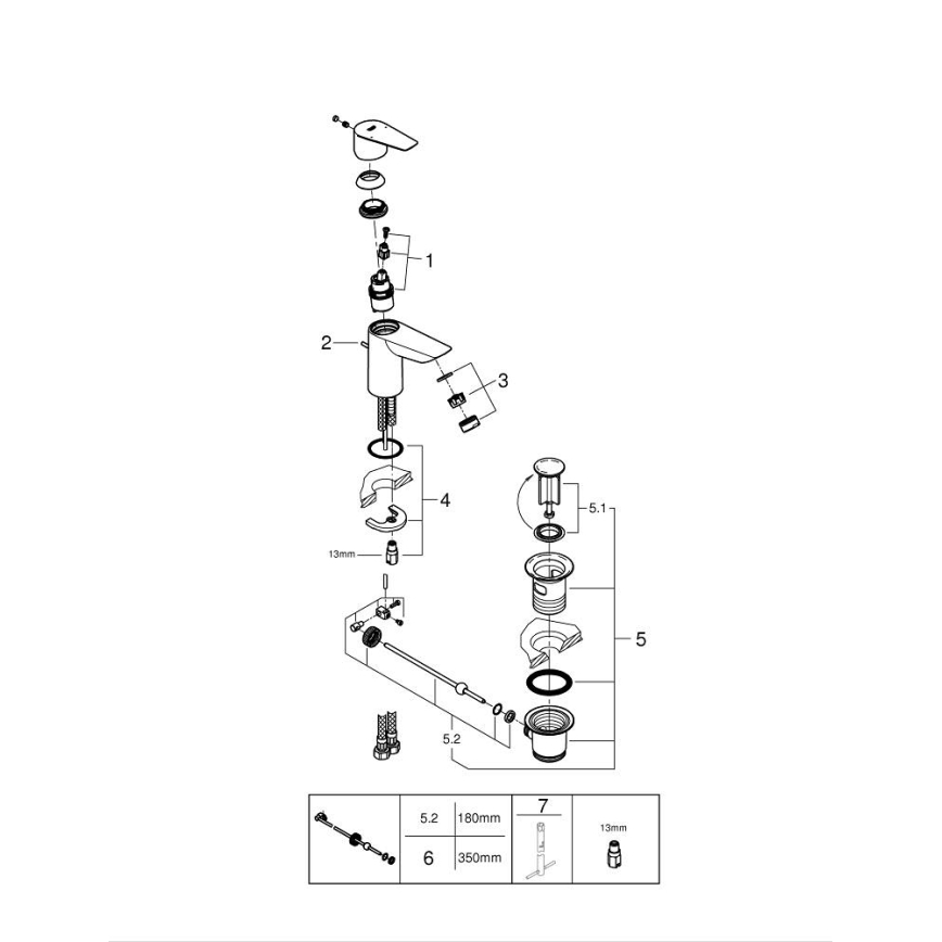 GROHE 24196001 - Pesuallashana START koko S kiiltävä kromi