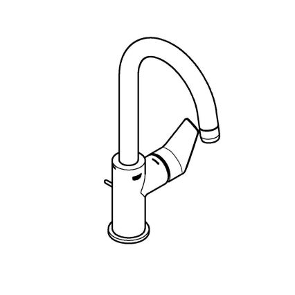 GROHE 24201001 - Pesuallashana DN 15, L-koko, kiiltävä kromi