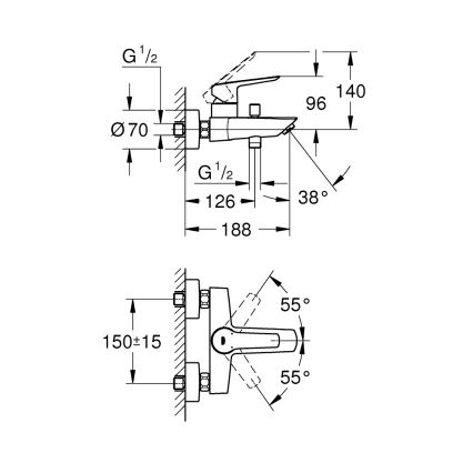 GROHE 24206002 - START-kylpyammehana DN 15, kiiltävä kromi