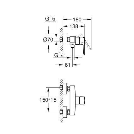GROHE 242082432 - START-suihkuhana DN 15 musta