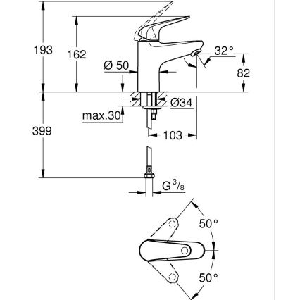 GROHE 24317001 - SWIFT 162 mm pesuallashana, kiiltävä kromi
