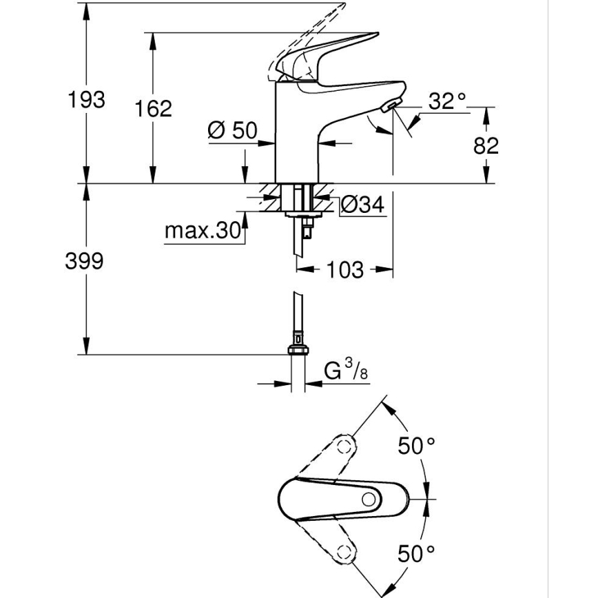GROHE 24317001 - SWIFT 162 mm pesuallashana, kiiltävä kromi