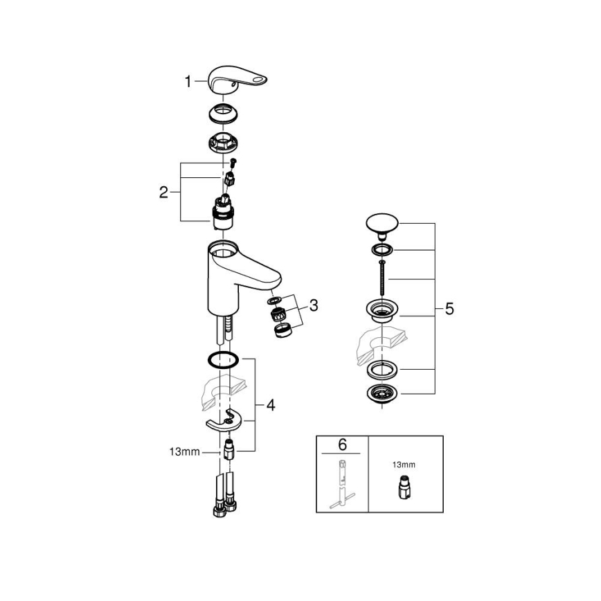 GROHE 24318001 - Pesuallashana SWIFT 162 mm, kiiltävä kromi