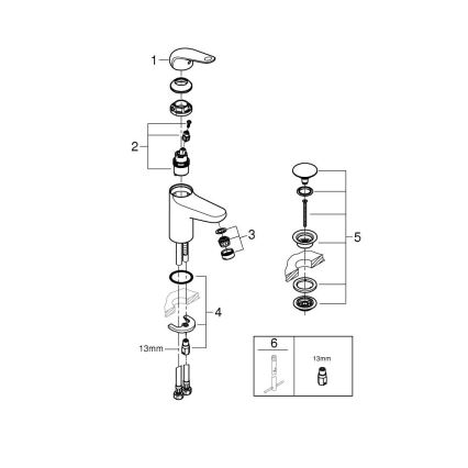 GROHE 24323001 - Pesuallashana SWIFT DN 15, kiiltävä kromi