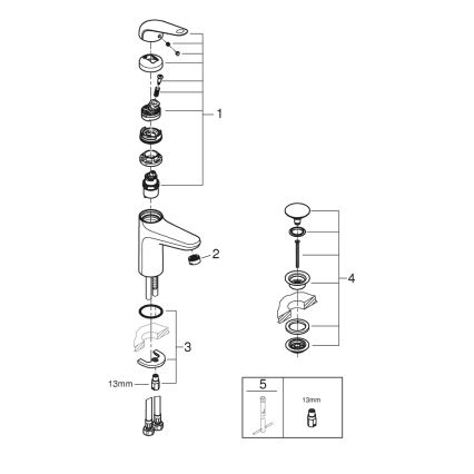 GROHE 24327001 - Pesuallashana SWIFT koko M kiillotettu kromi