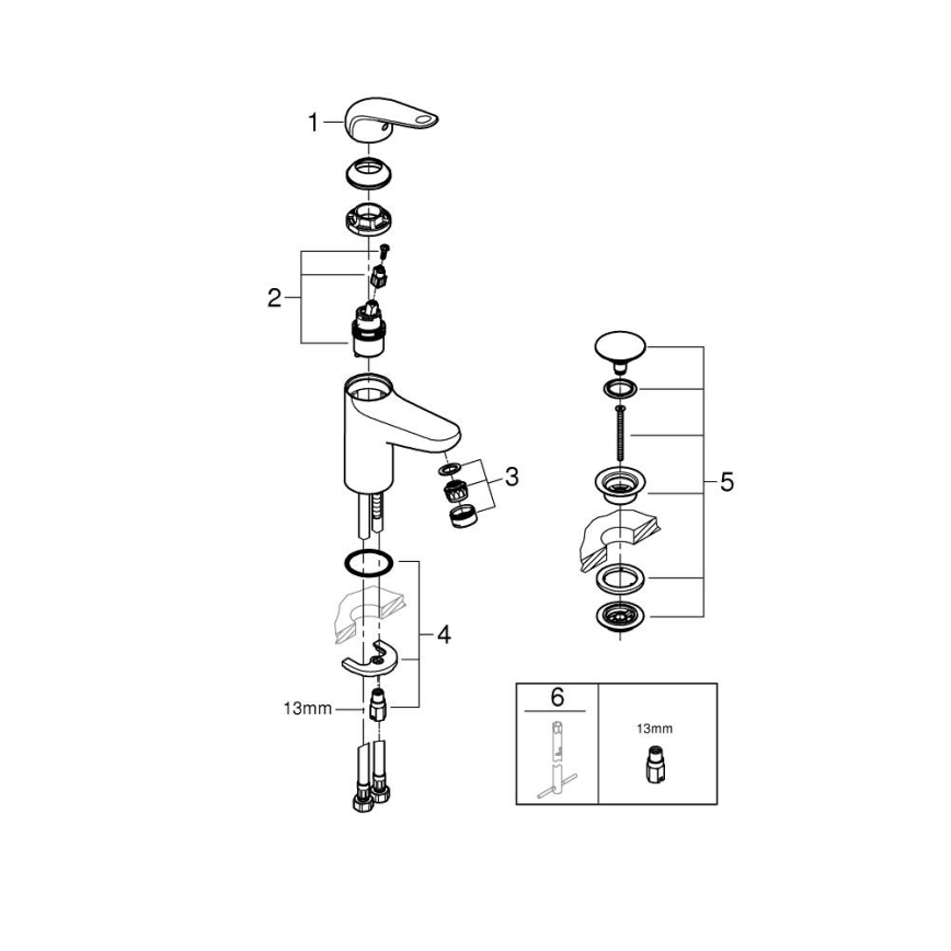 GROHE 24329001 - Pesuallashana SWIFT DN 15 kiiltävä kromi