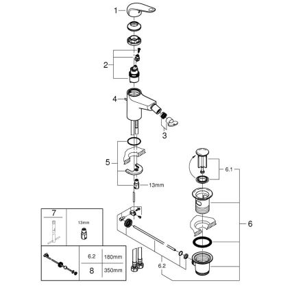 GROHE 24332001 - SWIFT 146 mm bidehana, kiiltävä kromi